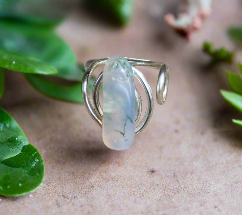 Yvng Gahd inspired Silver Coated Copper Agate Ring