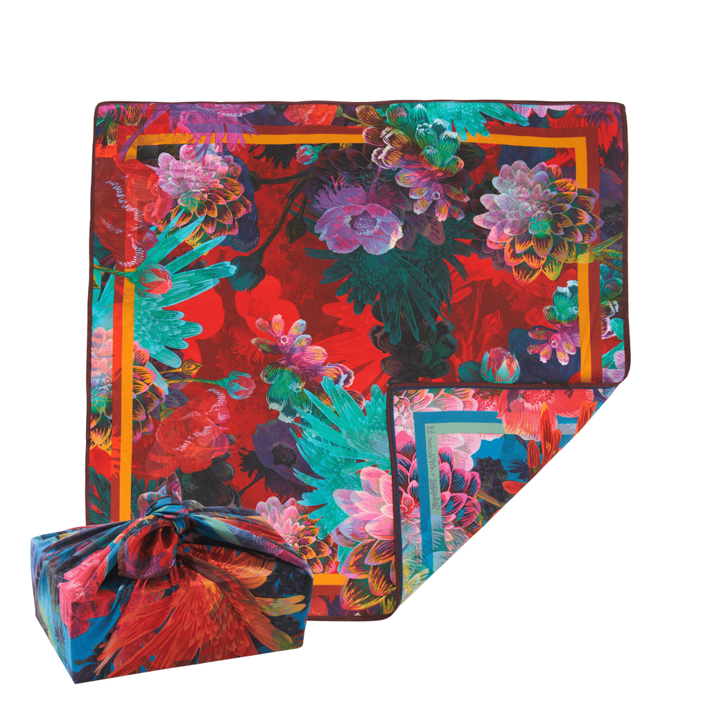 Rosebud | 18" Mulberry Silk Furoshiki Wrap by Adam Klassen