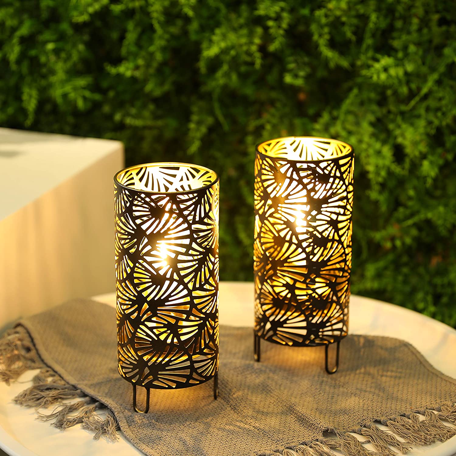9''High Metal Lamp Battery Powered Metal Lamp（Set of 2）