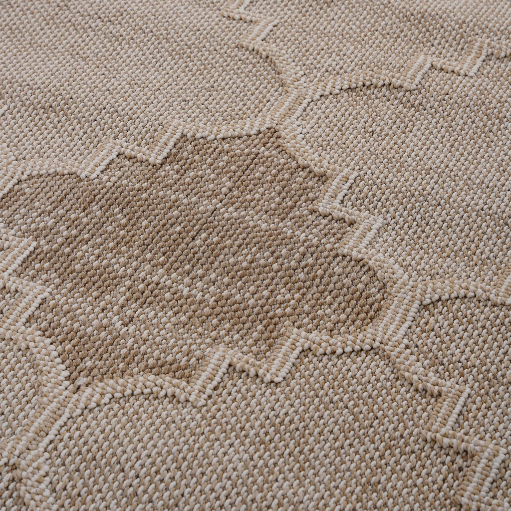 NAAR Guros Collection 6X9 Cream / Trellis Indoor / Outdoor Area Rug