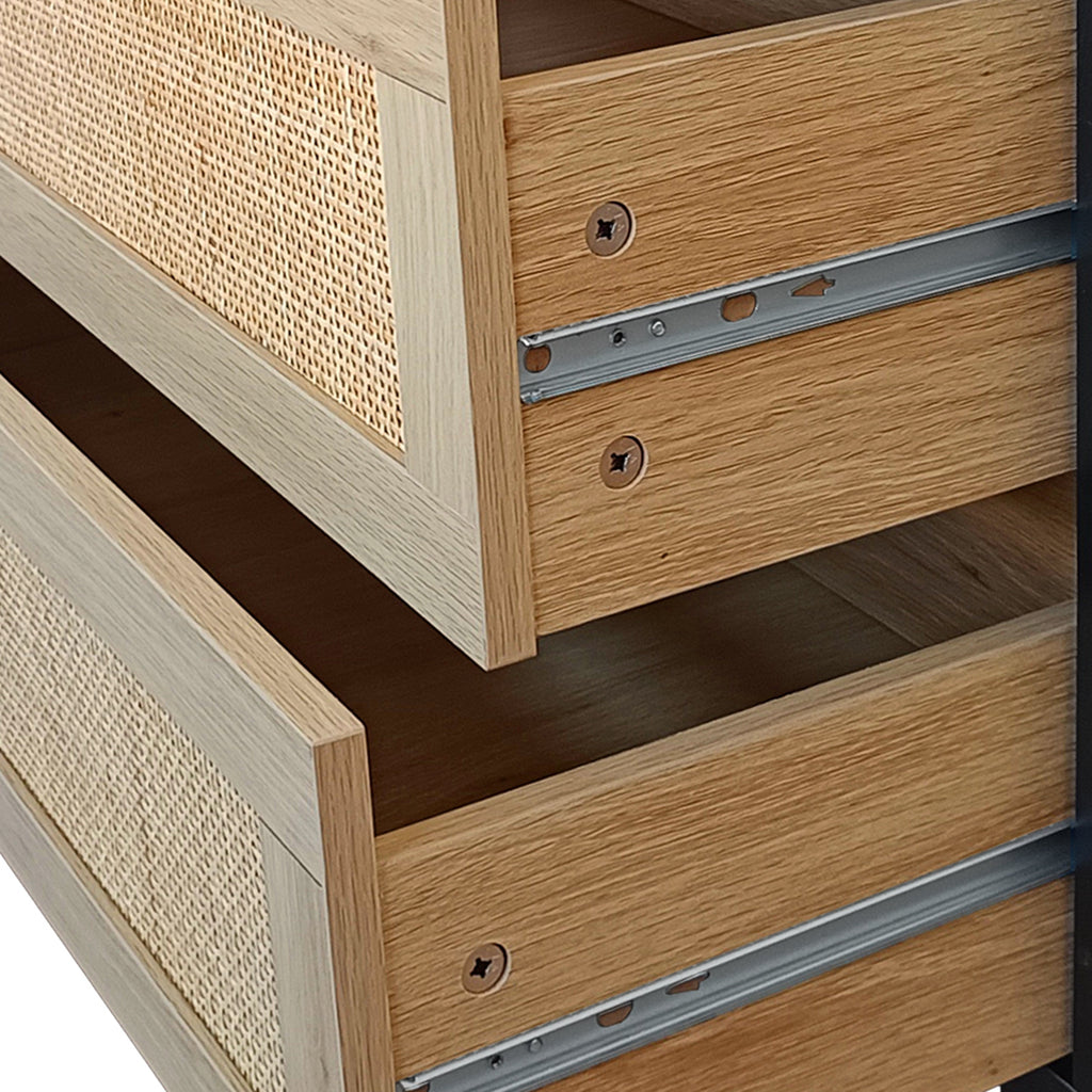 59.06'6-Drawers Rattan Storage Cabinet Rattan Drawer,for Bedroom,Living Room,Natural (Same SKU:W757121586)