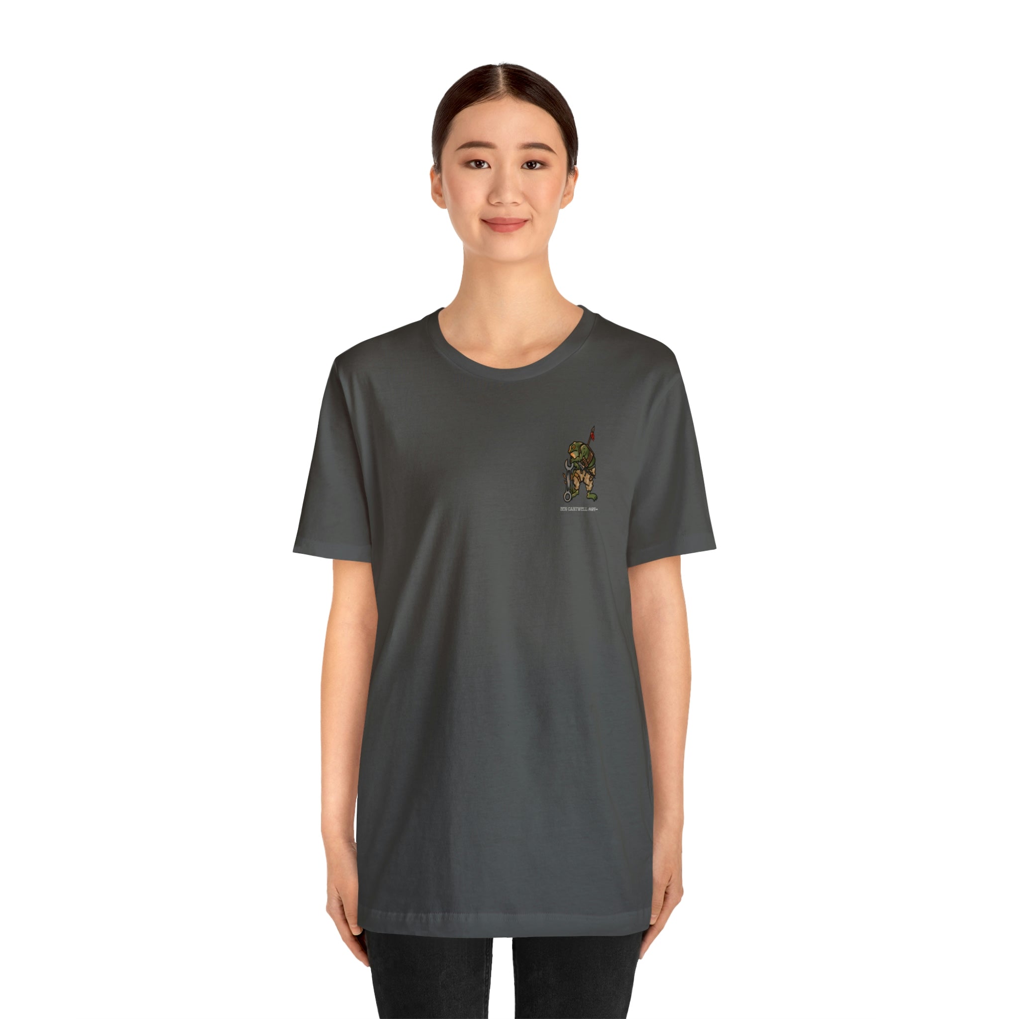 Mechanic Frog With Wrench and M4 - Front Print - Black Text