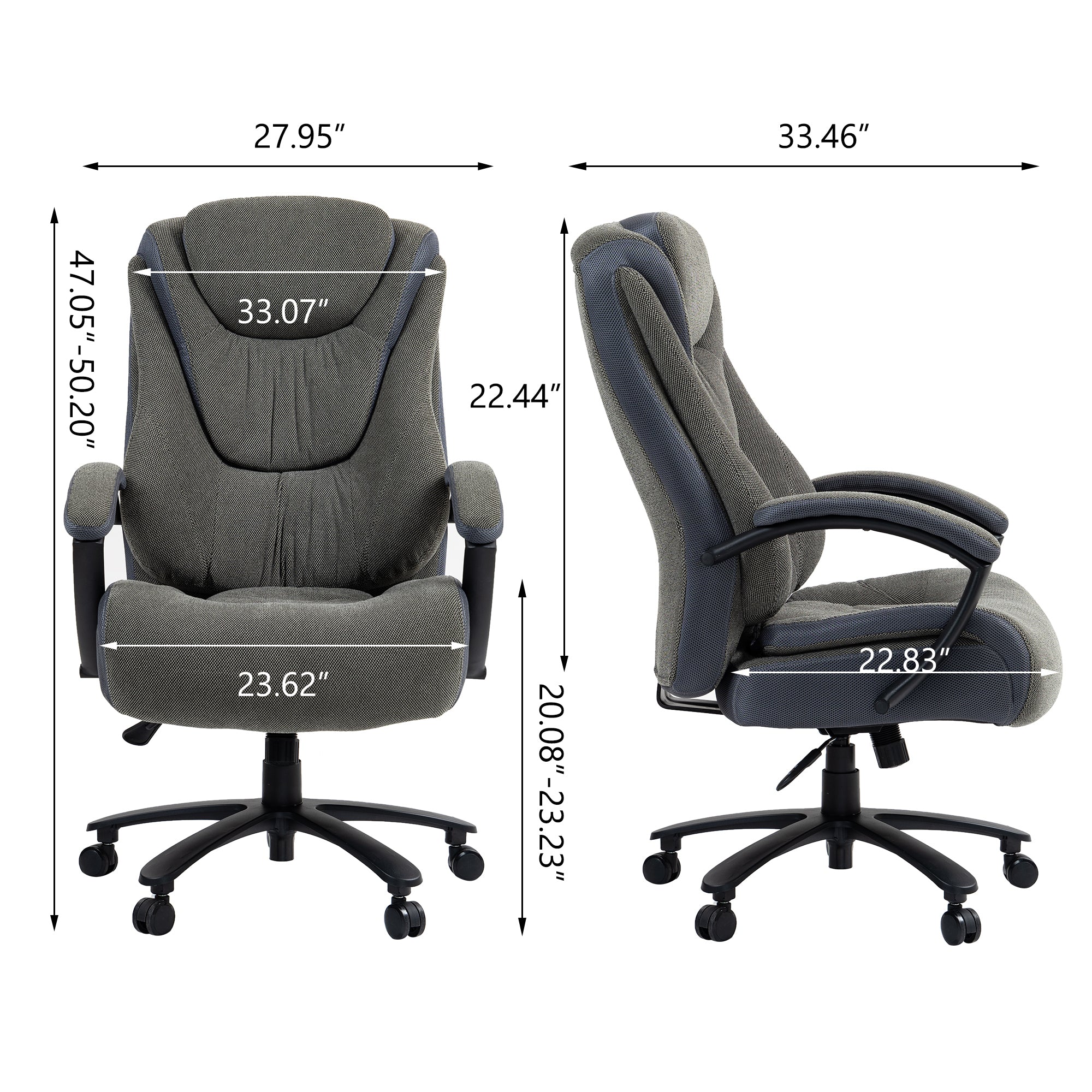 High back, skin friendly cotton fabric material office chair that can be raised and lowered:9373H-Fabric