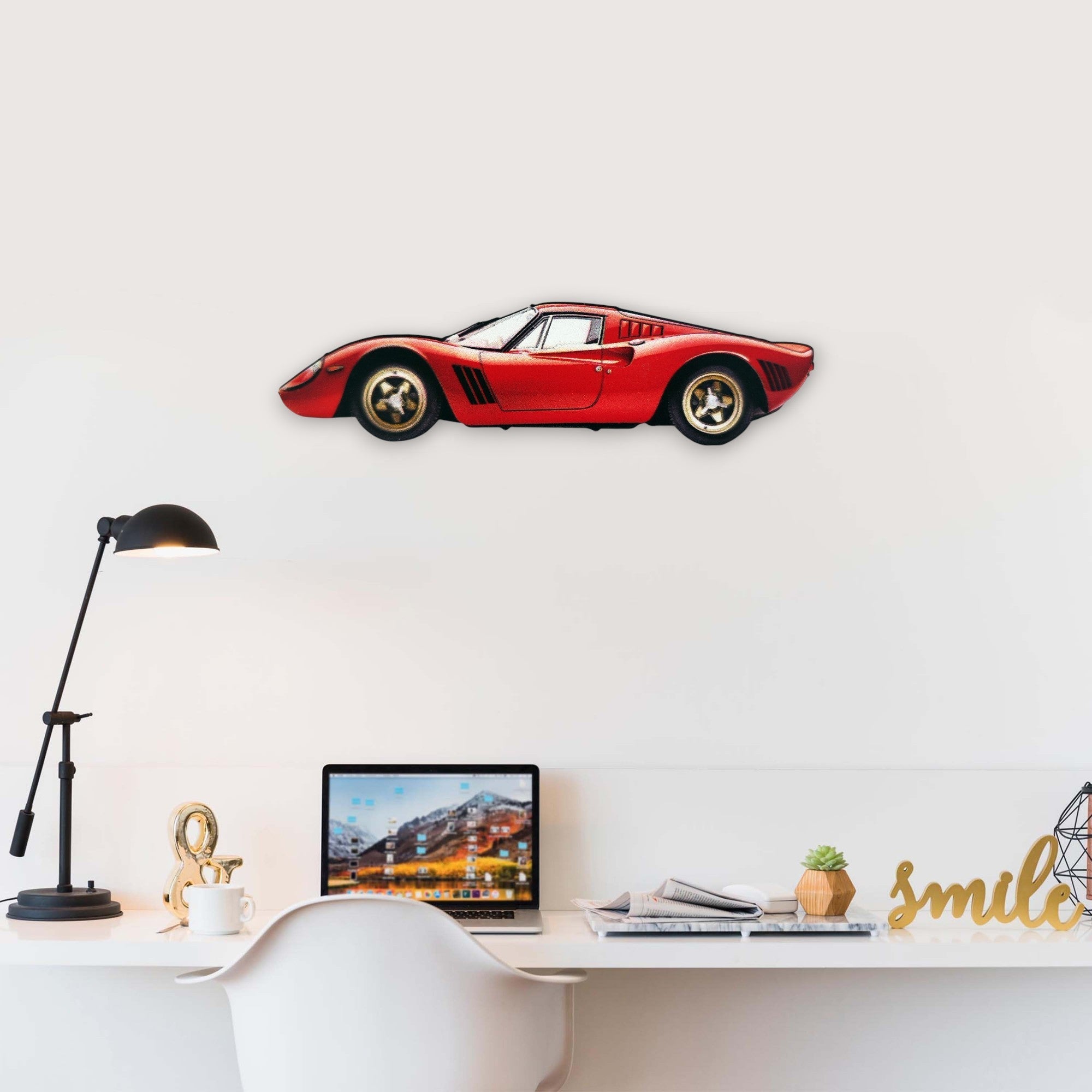 1967 Ferrari 330 P4 (2) Metal Car Wall Art, Color 2D Diecast Car Decor, Silhouette Metal Wall Art, Gift For Car Lovers, Detailed Color Metal Car