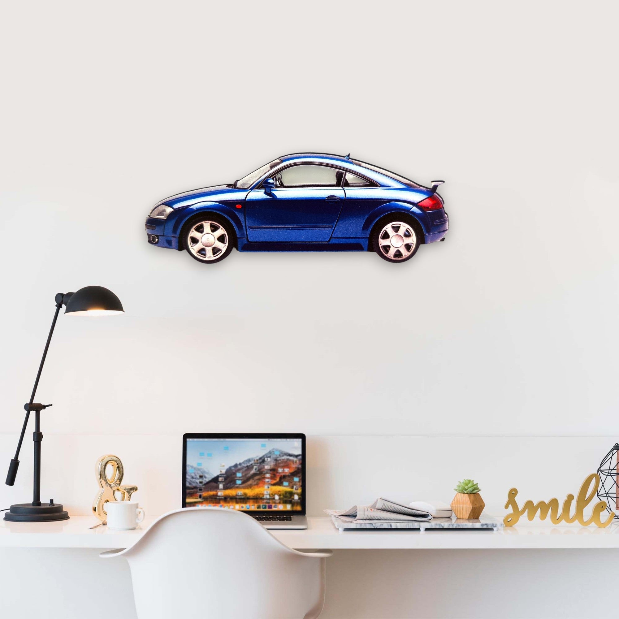 1998 Audi TT (1) Metal Car Wall Art, Color 2D Diecast Car Decor, Silhouette Metal Wall Art, Gift For Car Lovers, Detailed Color Metal Car