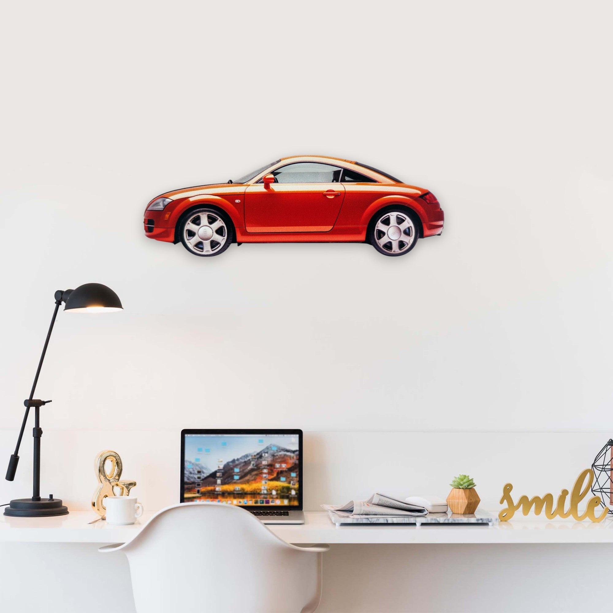 1998 Audi TT (2) Metal Car Wall Art, Color 2D Diecast Car Decor, Silhouette Metal Wall Art, Gift For Car Lovers, Detailed Color Metal Car