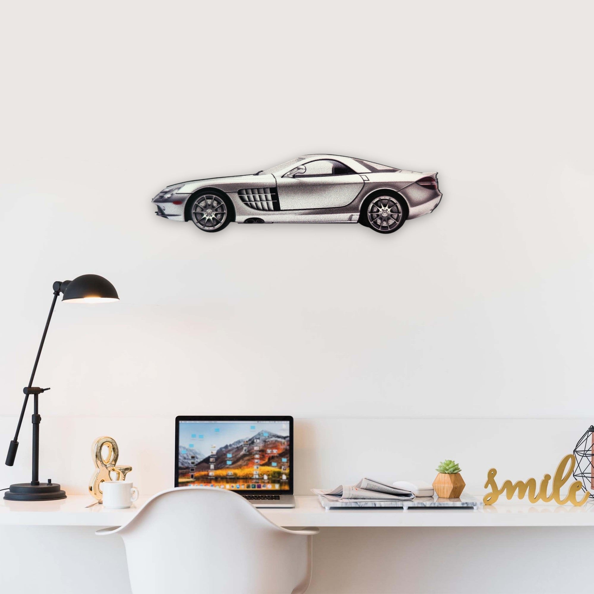 1999 Mercedes-Benz SLR McLaren (1) Metal Car Wall Art, Color 2D Diecast Car Decor, Silhouette Metal Wall Art, Gift For Car Lovers, Detailed Color Metal Car
