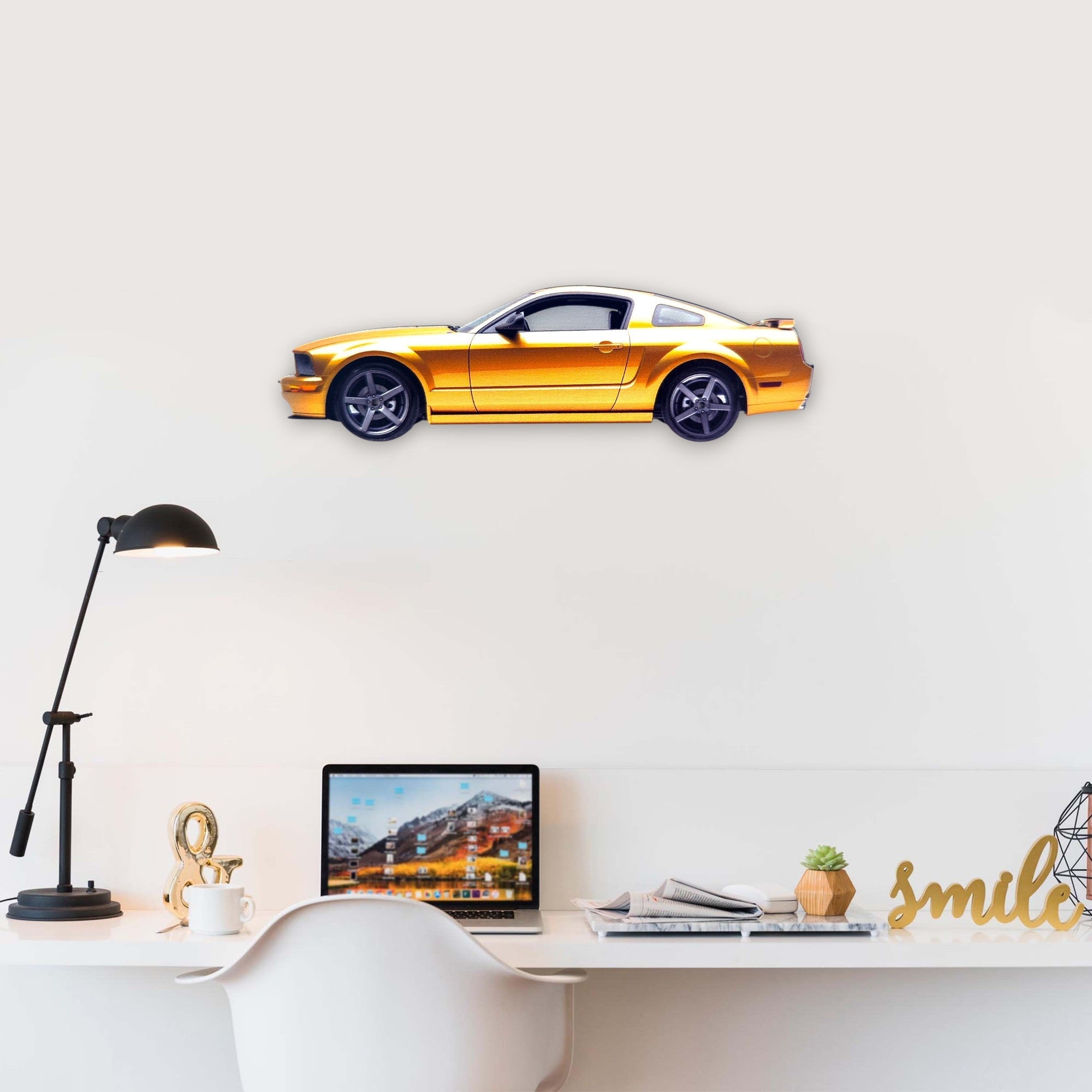 2005 Ford Mustang GT (2) Metal Car Wall Art, Color 2D Diecast Car Decor, Silhouette Metal Wall Art, Gift For Car Lovers, Detailed Color Metal Car