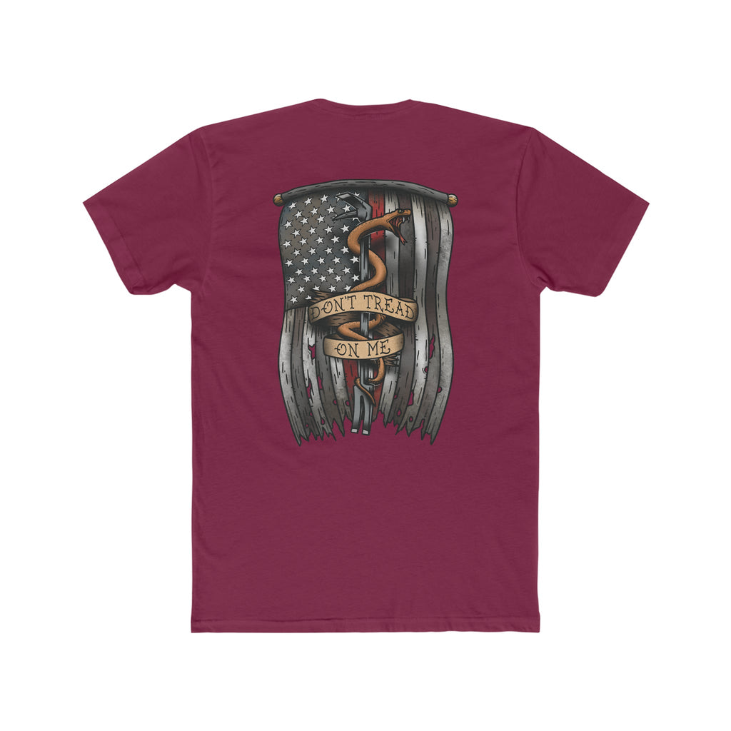 Dont Tread on Me Red Line Flag - Crew Tee