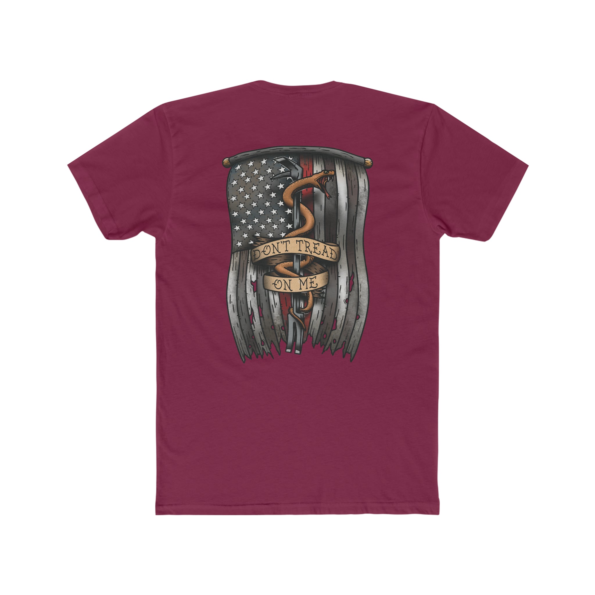Dont Tread on Me Red Line Flag - Crew Tee