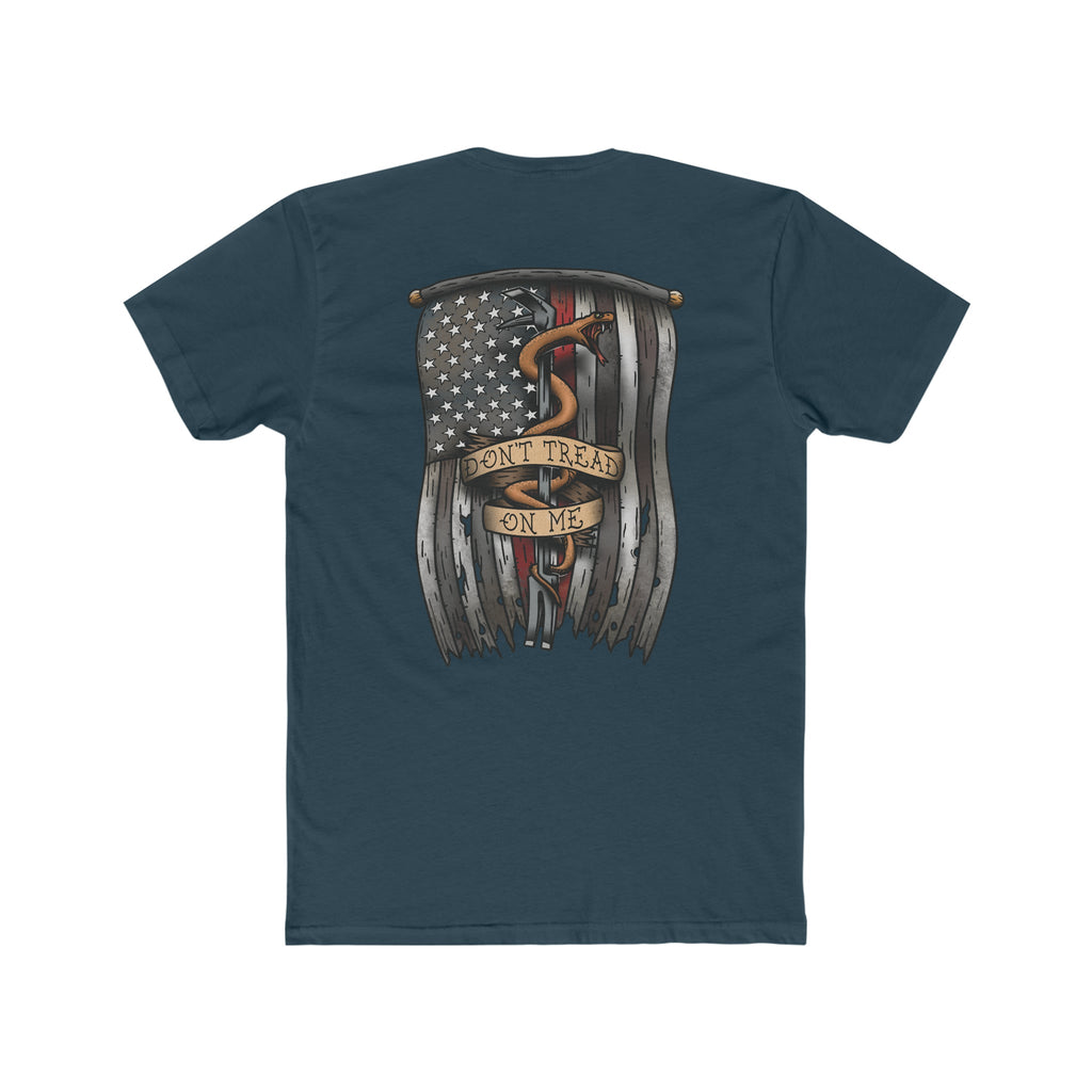 Dont Tread on Me Red Line Flag - Crew Tee