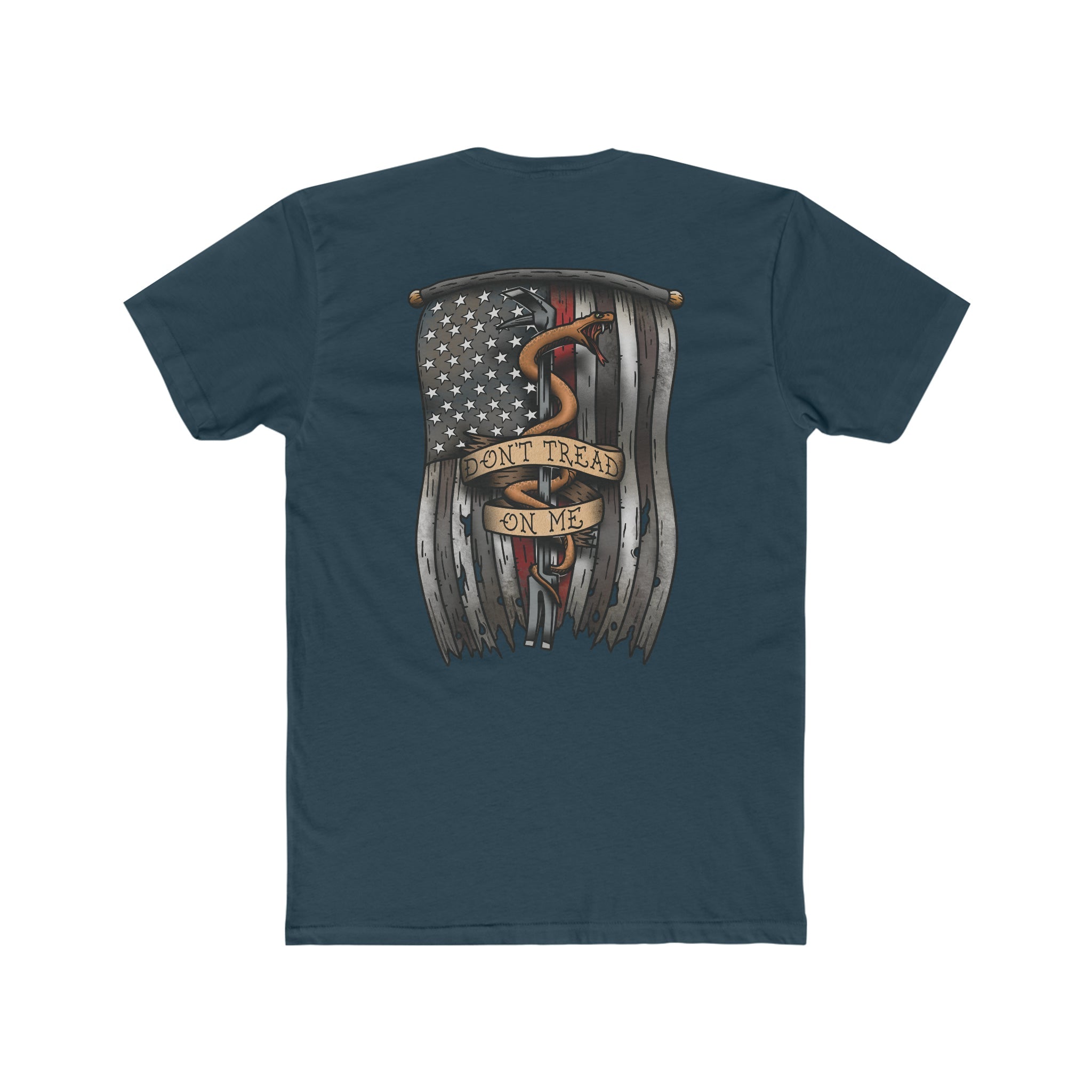 Dont Tread on Me Red Line Flag - Crew Tee