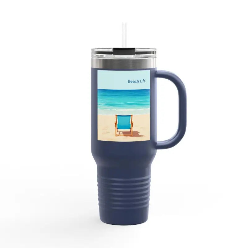 Ocean State Styles Travel Mug Beach Life Design 40 Oz
