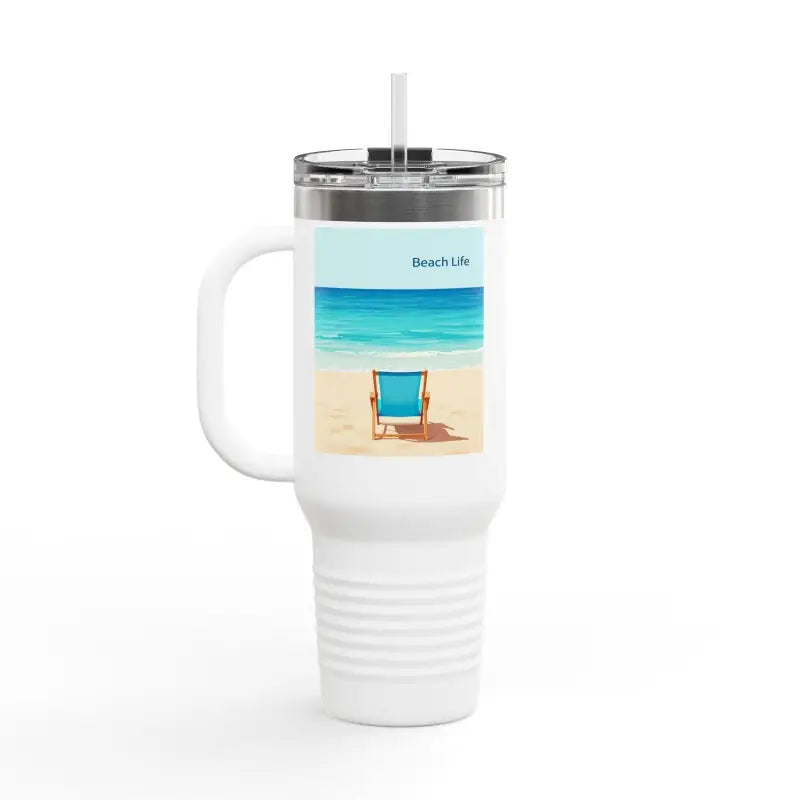 Ocean State Styles Travel Mug Beach Life Design 40 Oz