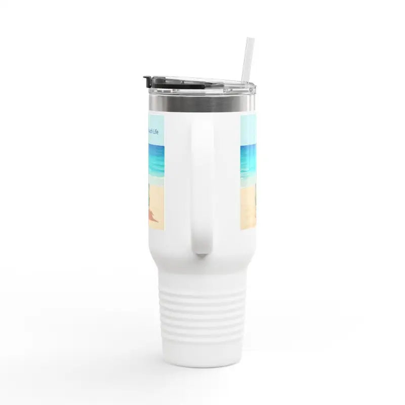 Ocean State Styles Travel Mug Beach Life Design 40 Oz