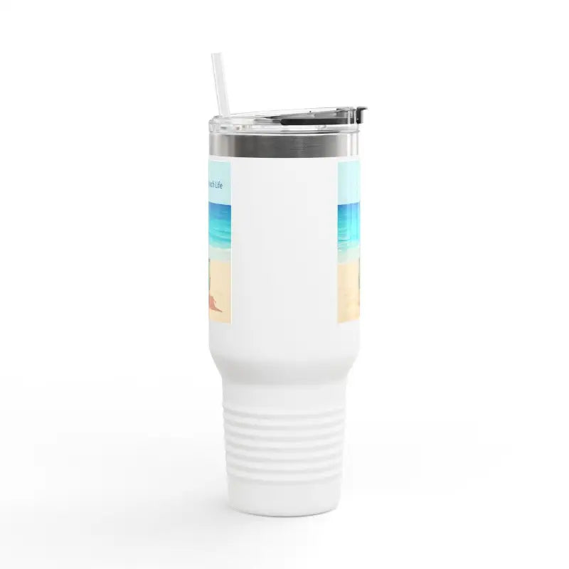 Ocean State Styles Travel Mug Beach Life Design 40 Oz