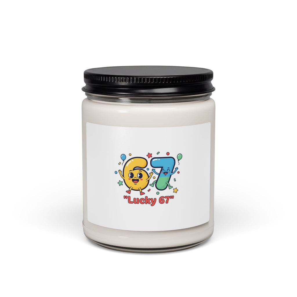 67 Meme Number Candle | Scented Soy Candle, surreal absurdist humor