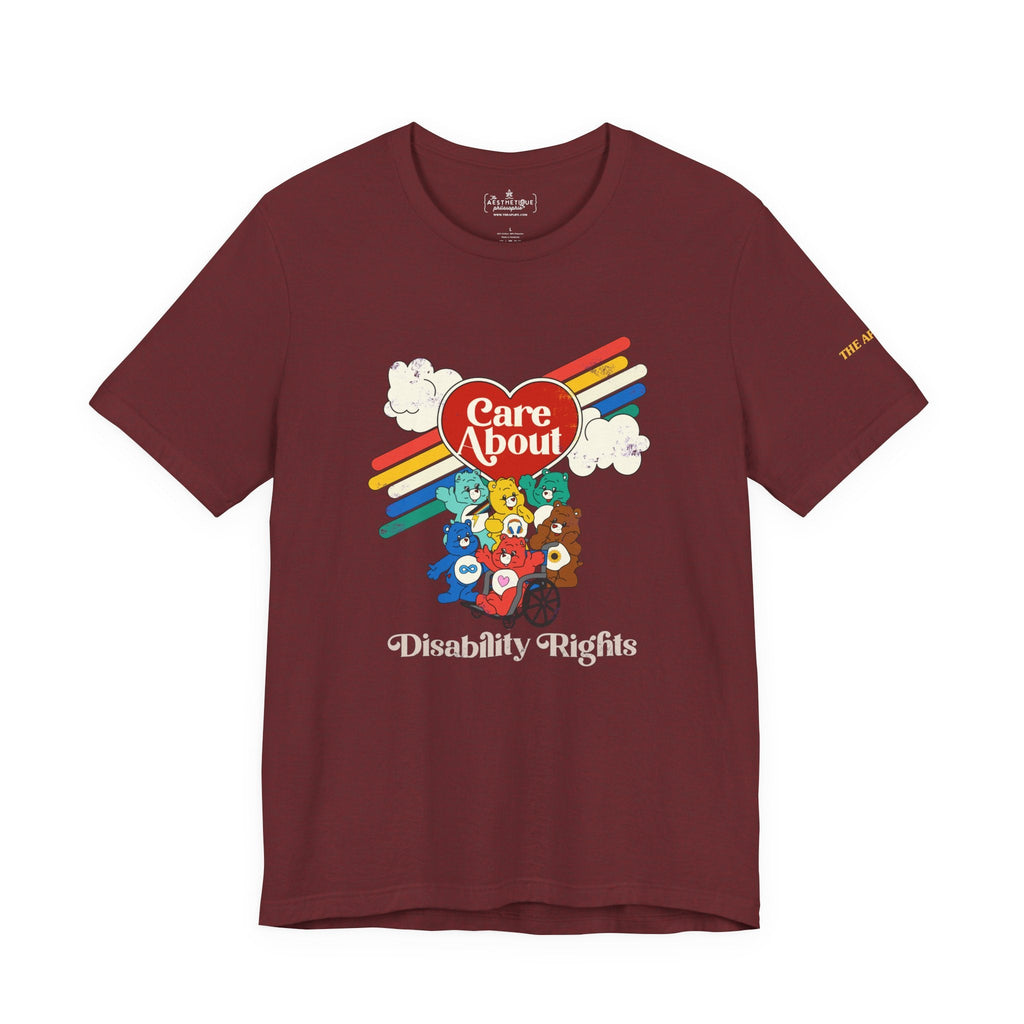 Care About Disability Rights - Retro 80s Vibe - Unisex Jersey Short Sleeve Tee