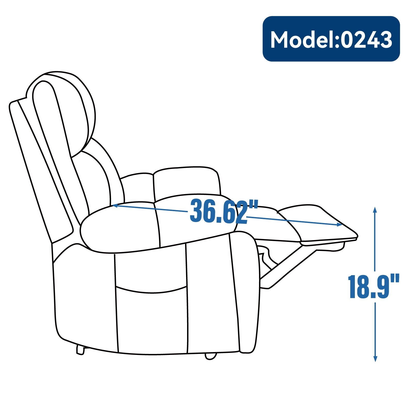 Blue Heat Massage Dual Motor Infinite Position Up to 350 LBS Large Electric Power Lift Recliners with Hidden Cup Holders, Power-Remote, Medium-firm and Heavy Duty
