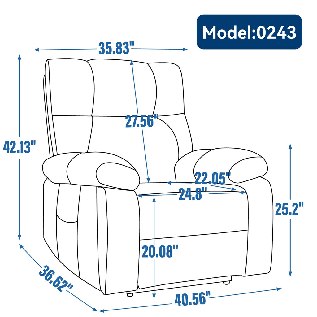 Brown Heat Massage Dual Motor Infinite Position Up to 350 LBS Large Electric Power Lift Recliners with Hidden Cup Holders, Power-Remote, Medium-firm and Heavy Duty