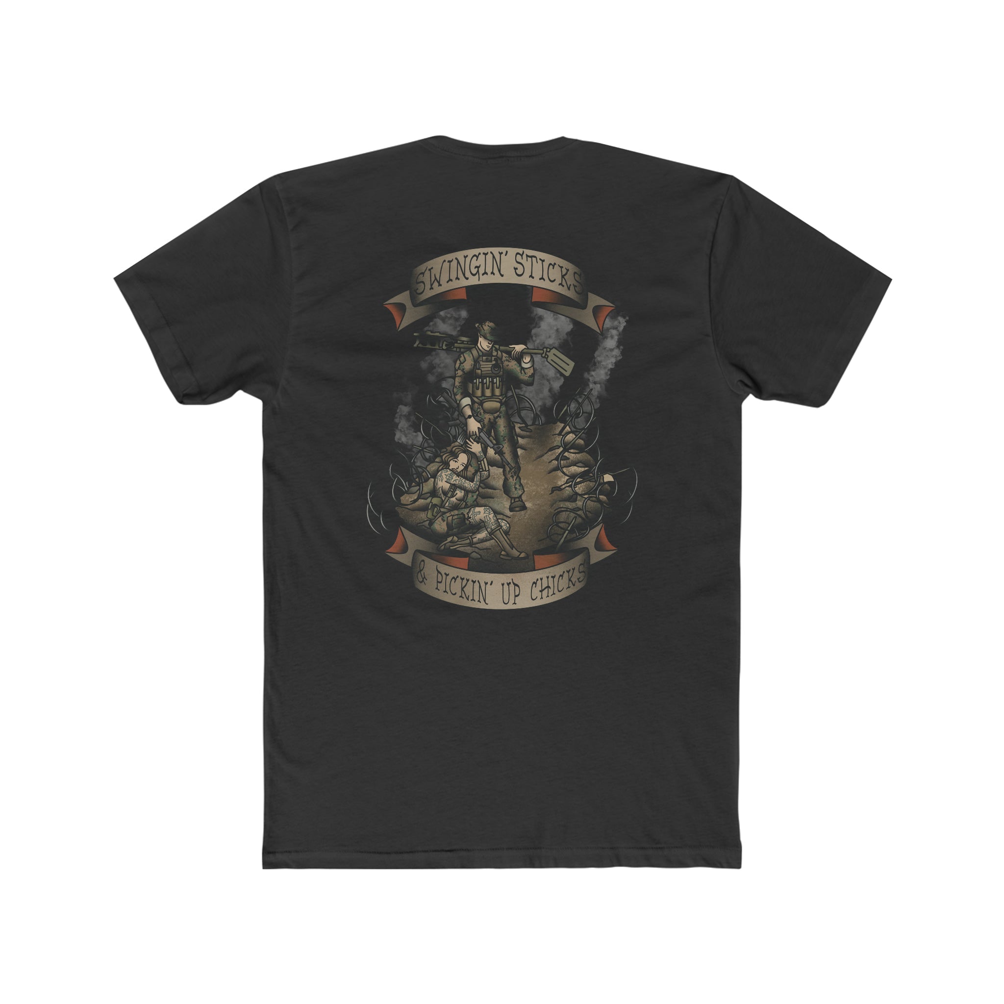 Swingin' Sticks and Pickin' Up Chicks - Crew Tee