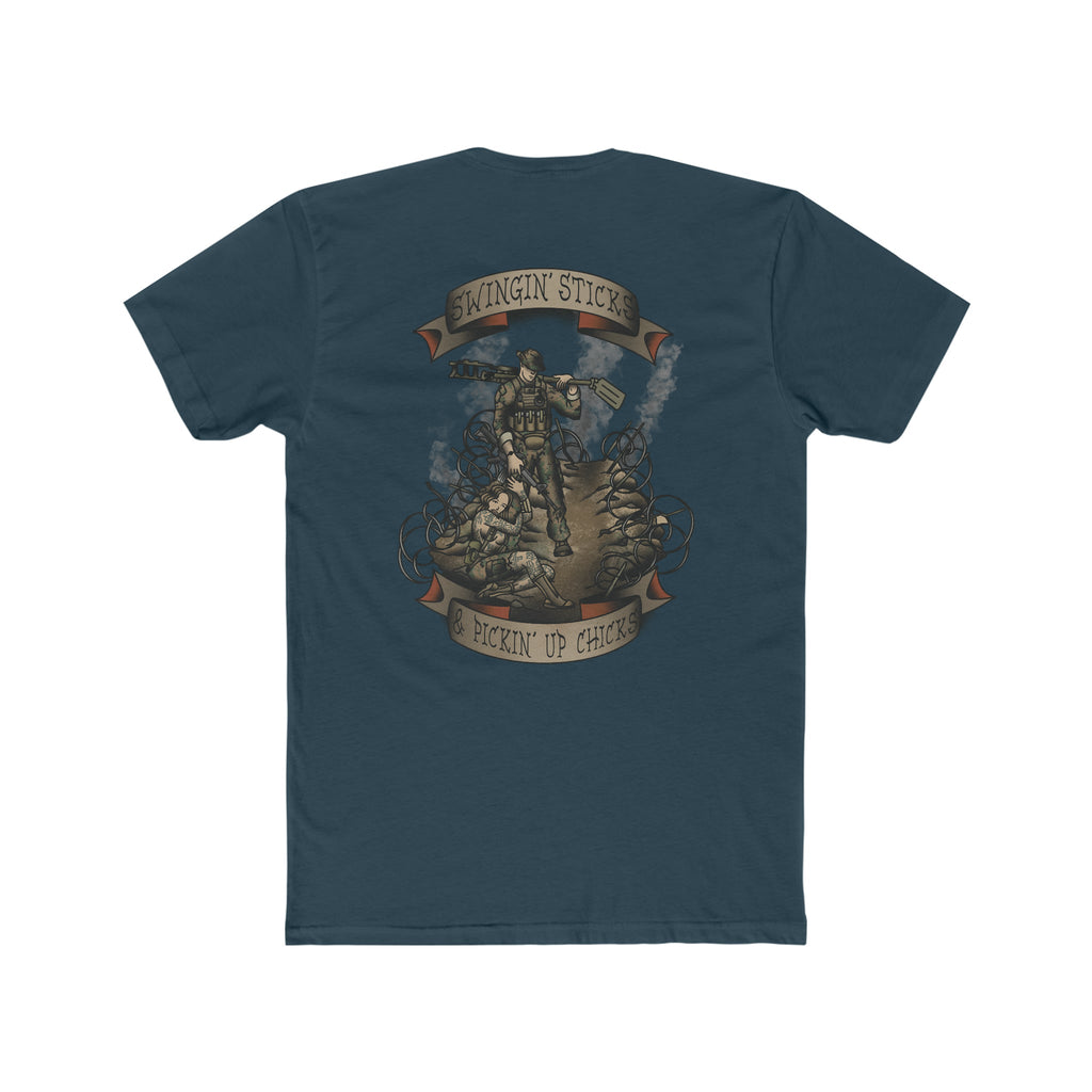 Swingin' Sticks and Pickin' Up Chicks - Crew Tee
