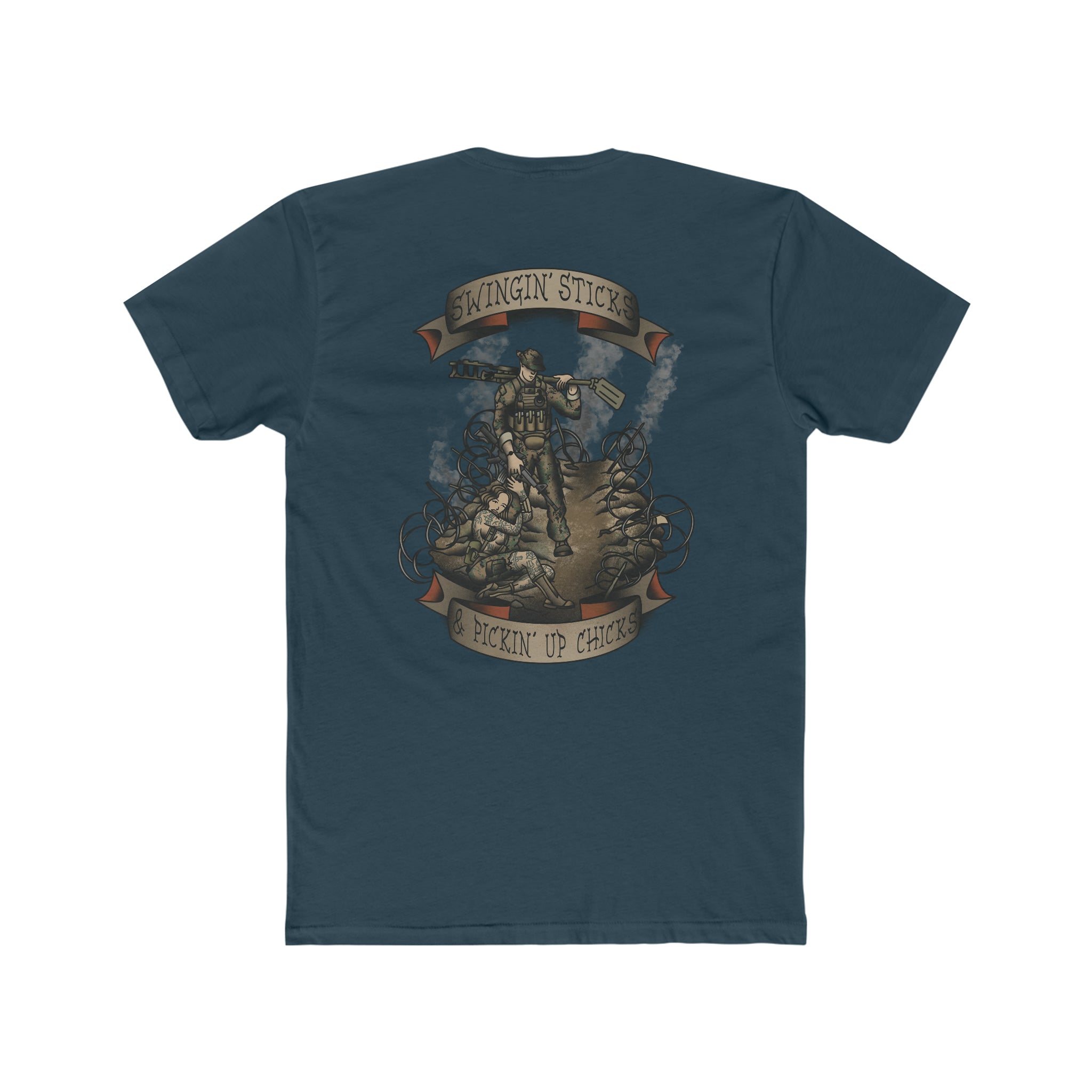 Swingin' Sticks and Pickin' Up Chicks - Crew Tee