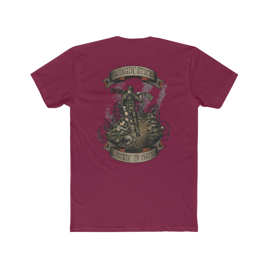 Swingin' Sticks and Pickin' Up Chicks - Crew Tee