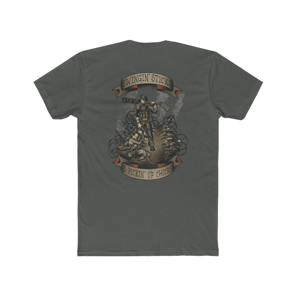 Swingin' Sticks and Pickin' Up Chicks - Crew Tee