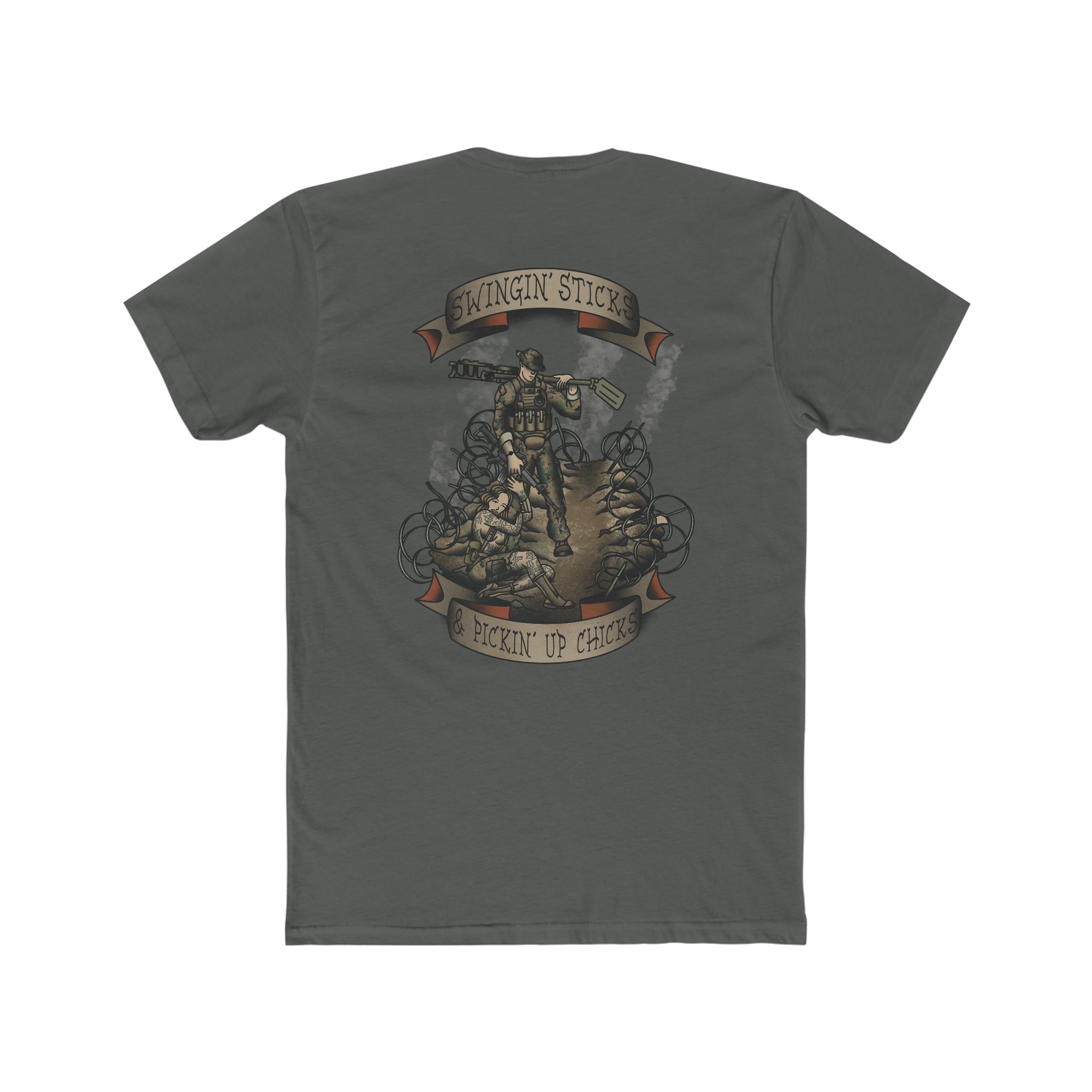 Swingin' Sticks and Pickin' Up Chicks - Crew Tee