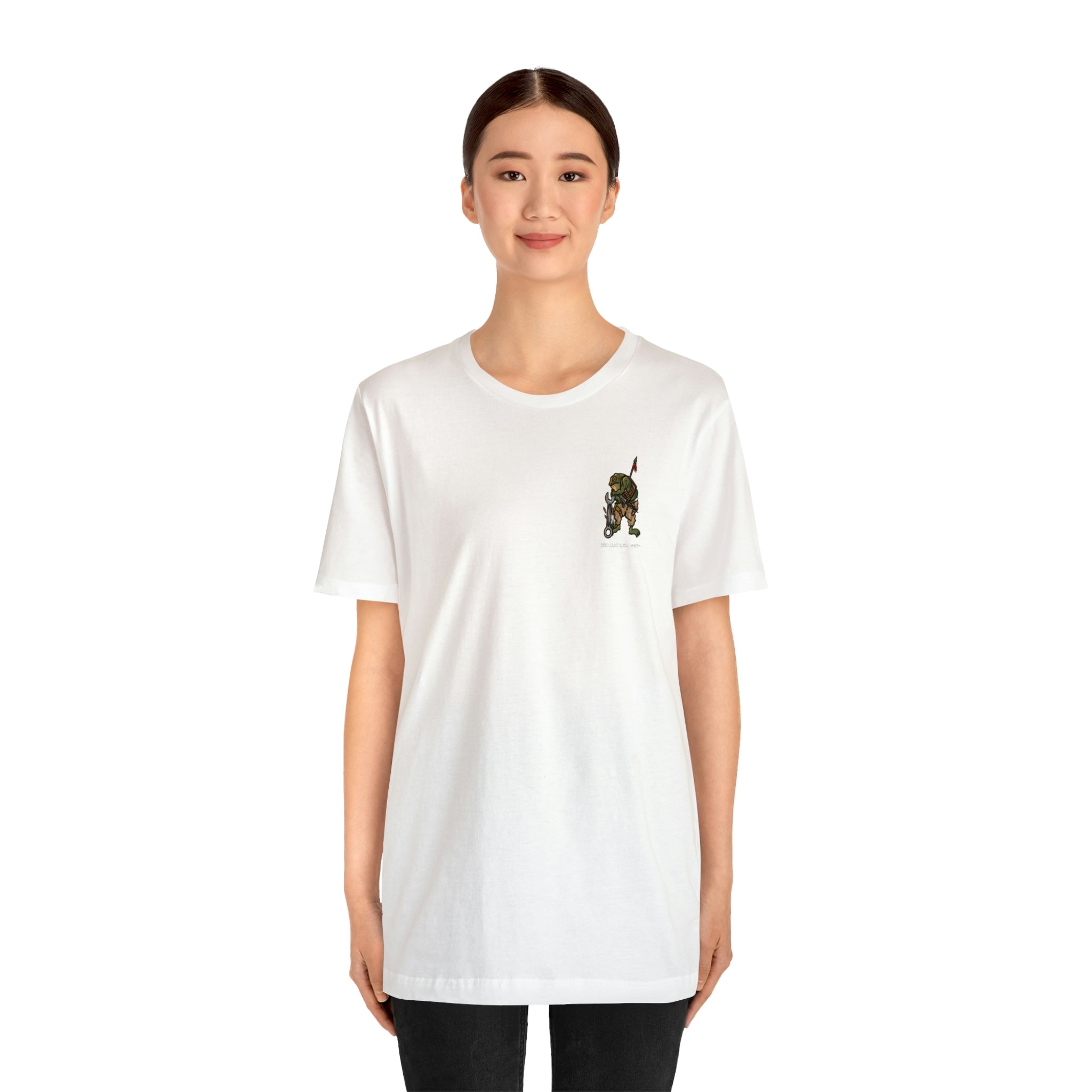 Mechanic Frog With Wrench and M4 - Front Print - Black Text