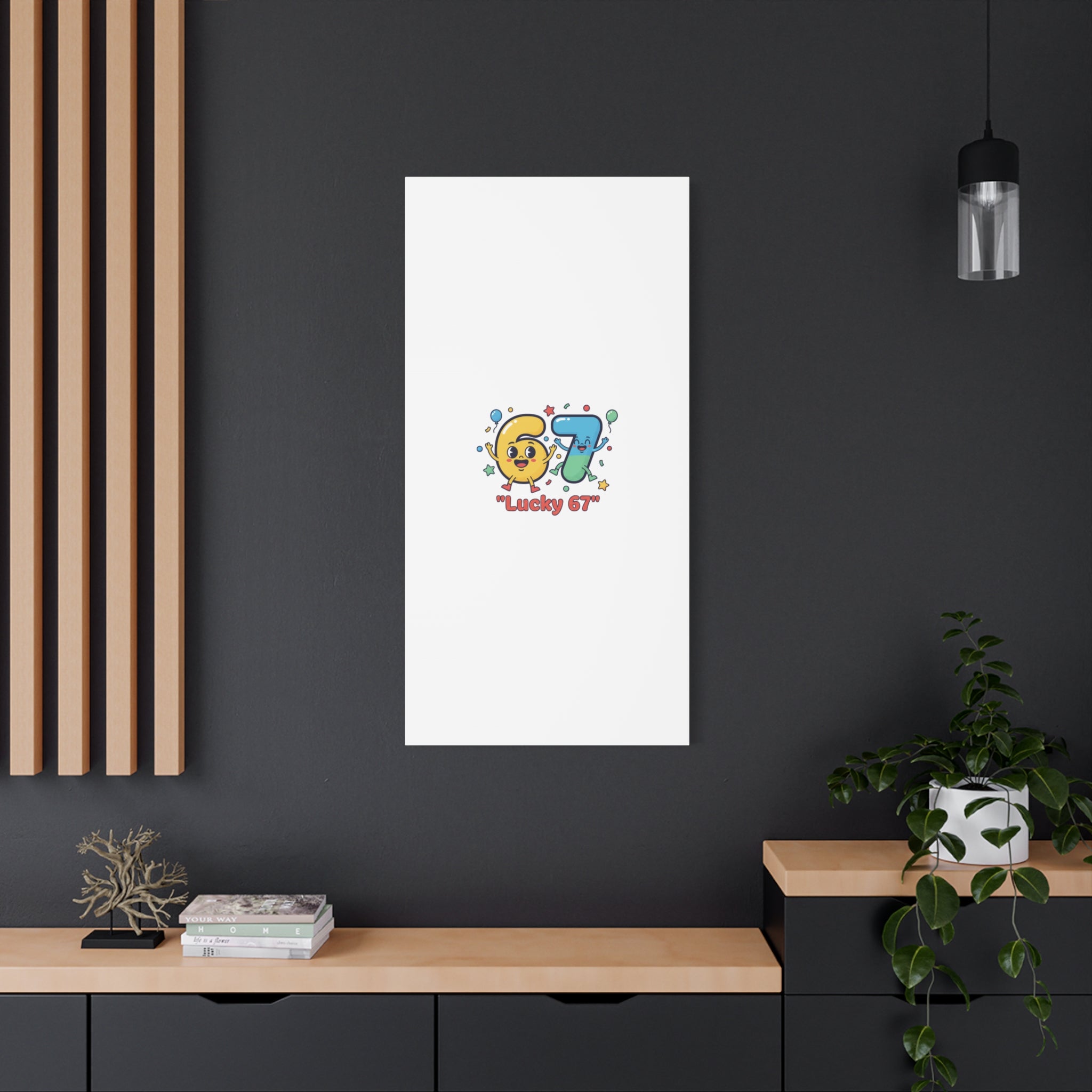 Lucky 67 Canvas, Stretched Matte | 67 meme, absurdist humor