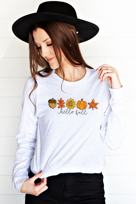 Hello Fall Leaves 4455 Longsleeve