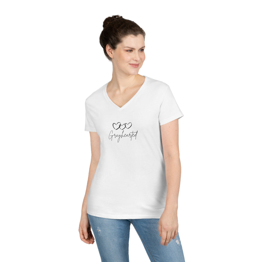 Grayceful 3 hearts Ladies' V-Neck T-Shirt
