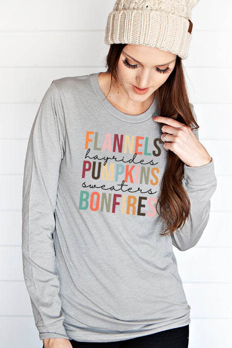 Flannels Hayrides Pumpkins 4480Longsleeve