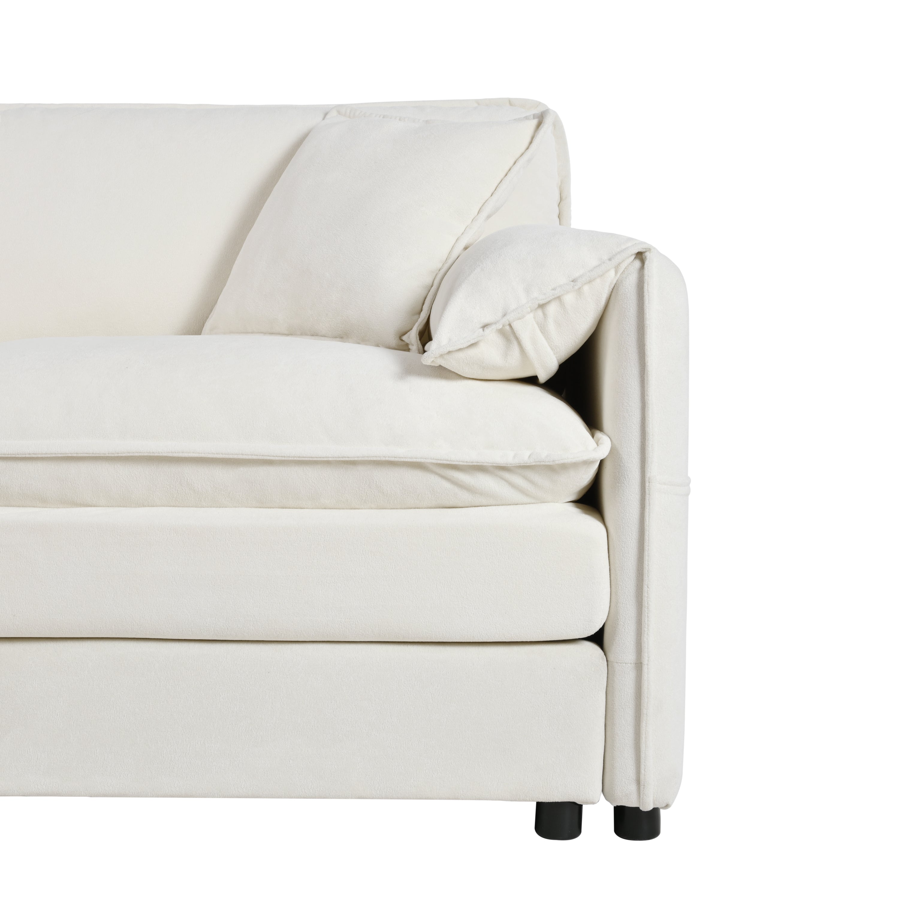Modular Sectional Sofa, Oversized Deep Seat U Shaped Couch Set for Living Room, 3-Seater Comfy Cloud Couches with 2 Movable Ottomans, DIY Combination, Chenille,Beige