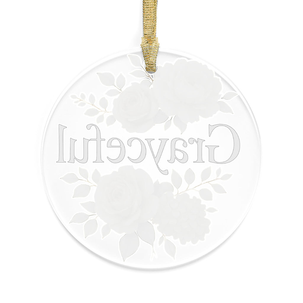 Grayceful Floral Acrylic Ornaments, Personalized Holiday Decorations, Elegant Gifts, Keepsake, Wedding Favors, Home Decor