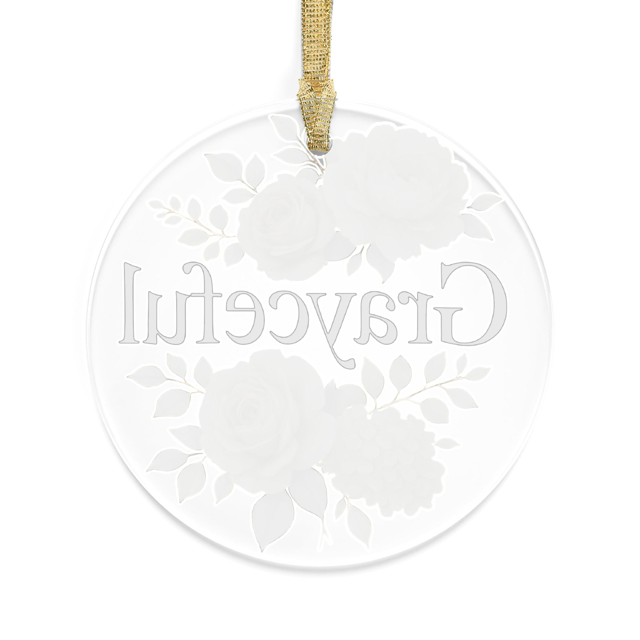 Grayceful Floral Acrylic Ornaments, Personalized Holiday Decorations, Elegant Gifts, Keepsake, Wedding Favors, Home Decor