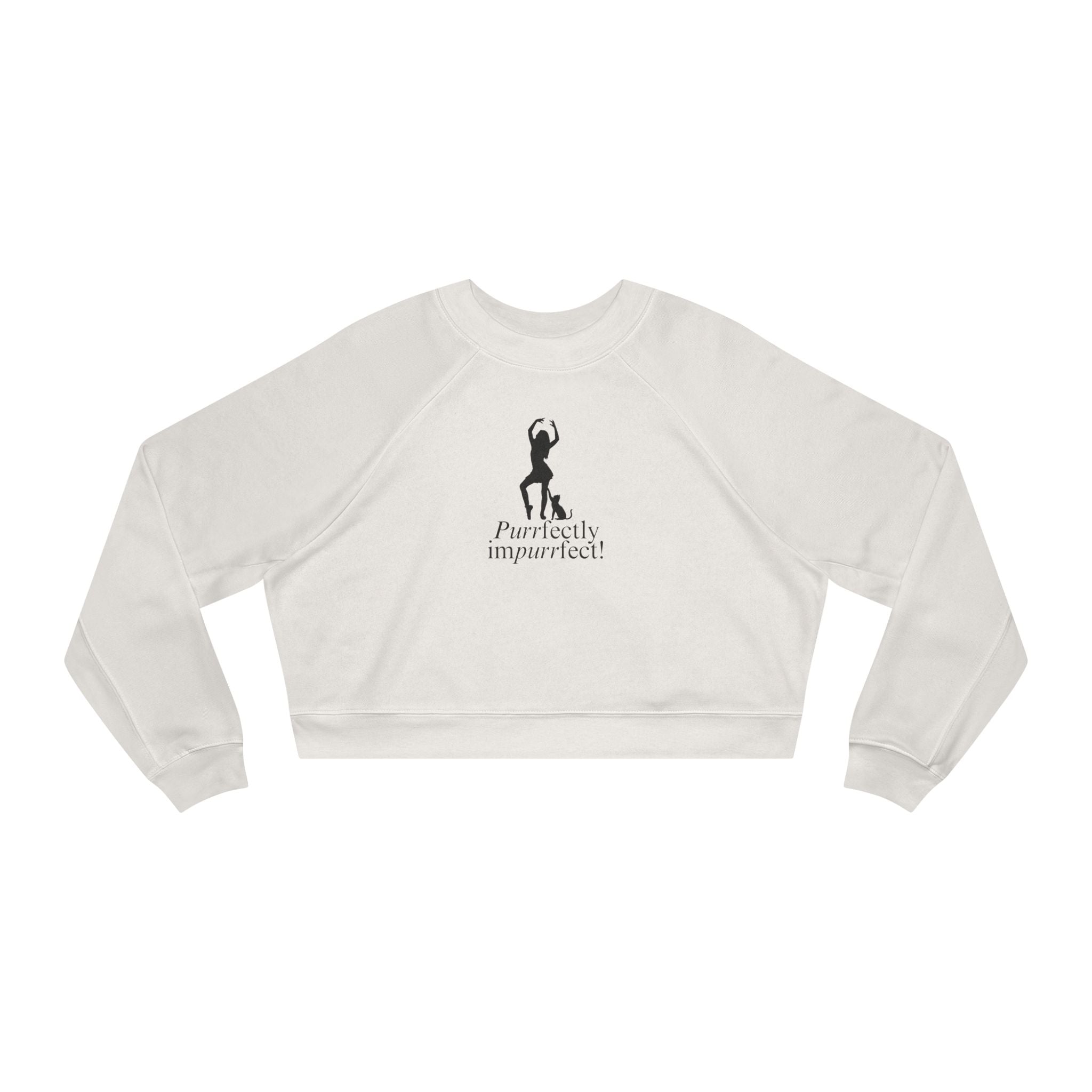 Purrfectly Impurrfect Women's Cropped Fleece Pullover