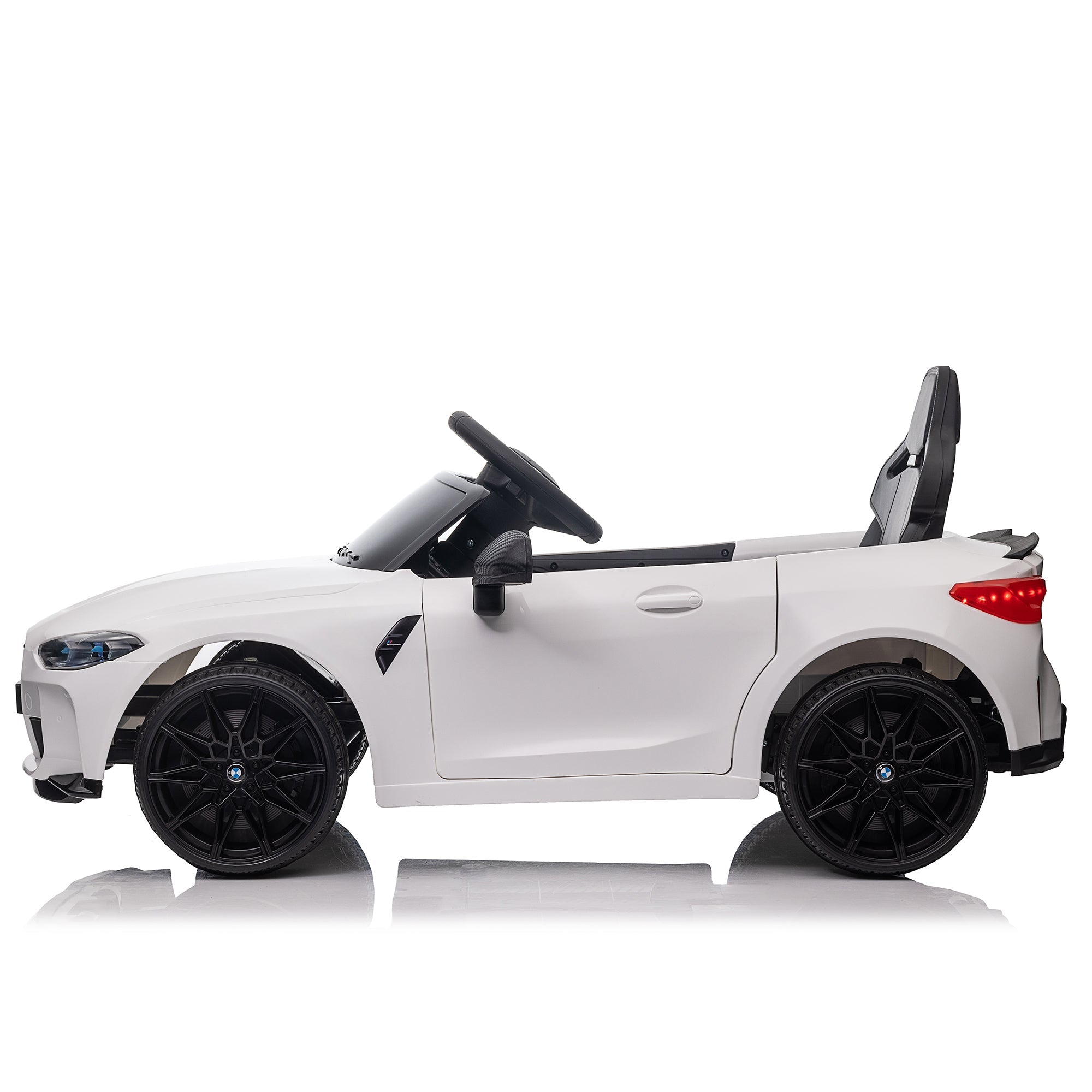 BMW M4 12v Kids ride on toy car 2.4G W/Parents Remote Control,Three speed adjustable,Power display, USB,MP3 ,Bluetooth,LED light,story,A handle with wheels and a pull, easy to carry