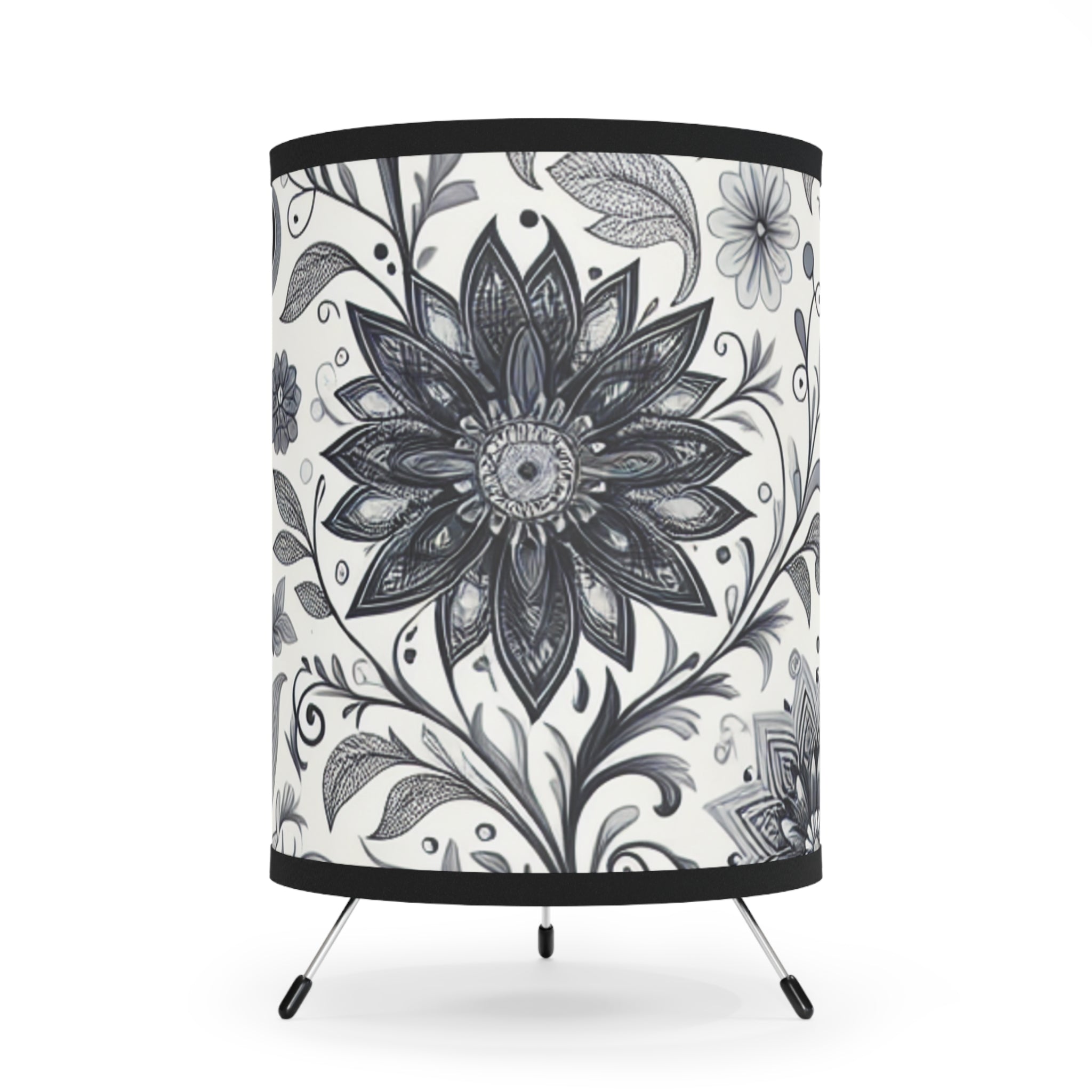 Elegant Floral Tripod Lamp, Home Decor, Accent Lighting, Modern Design, Bedroom Lighting, Living Room Decor, Unique Gift