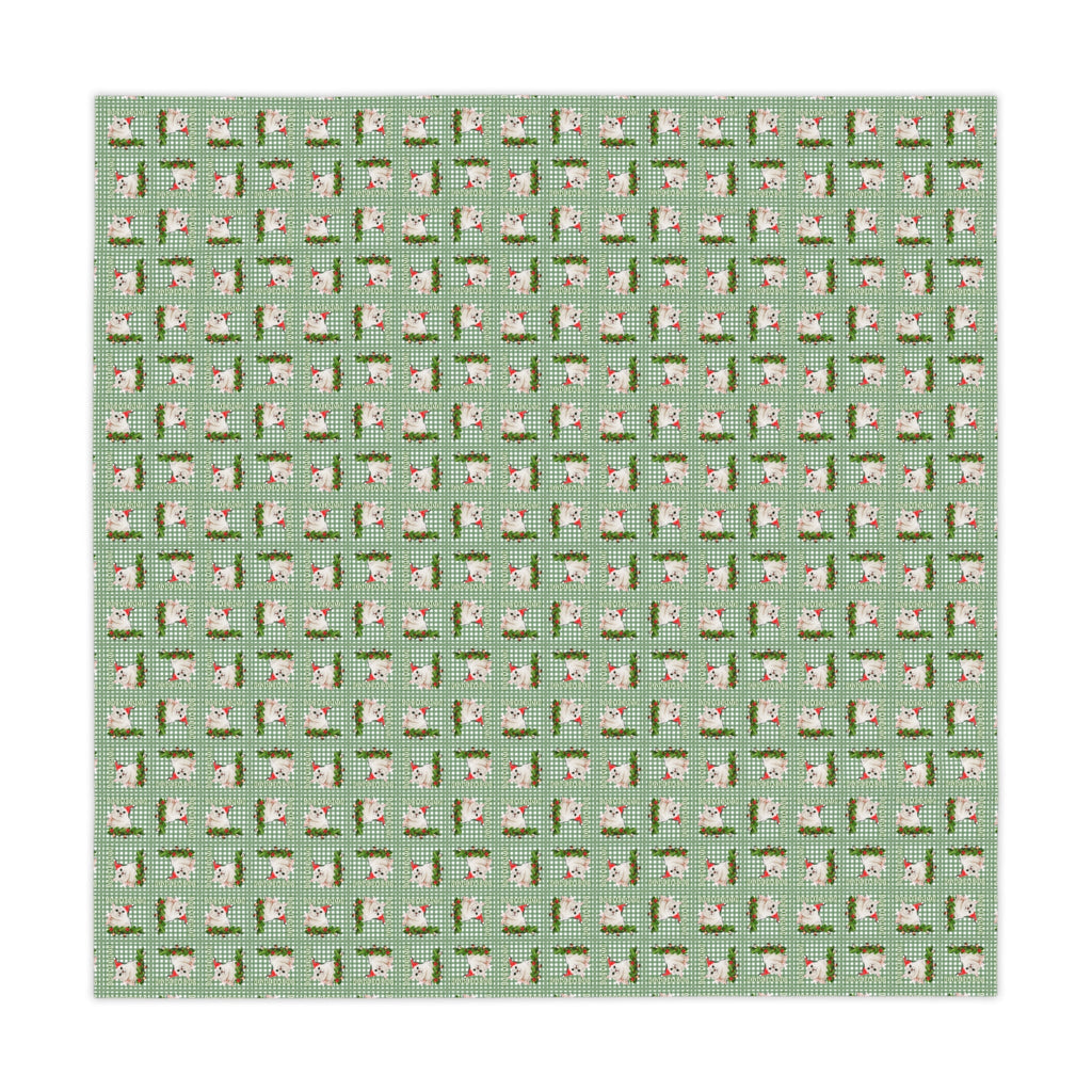Meowy Gingham Christmas Tablecloth