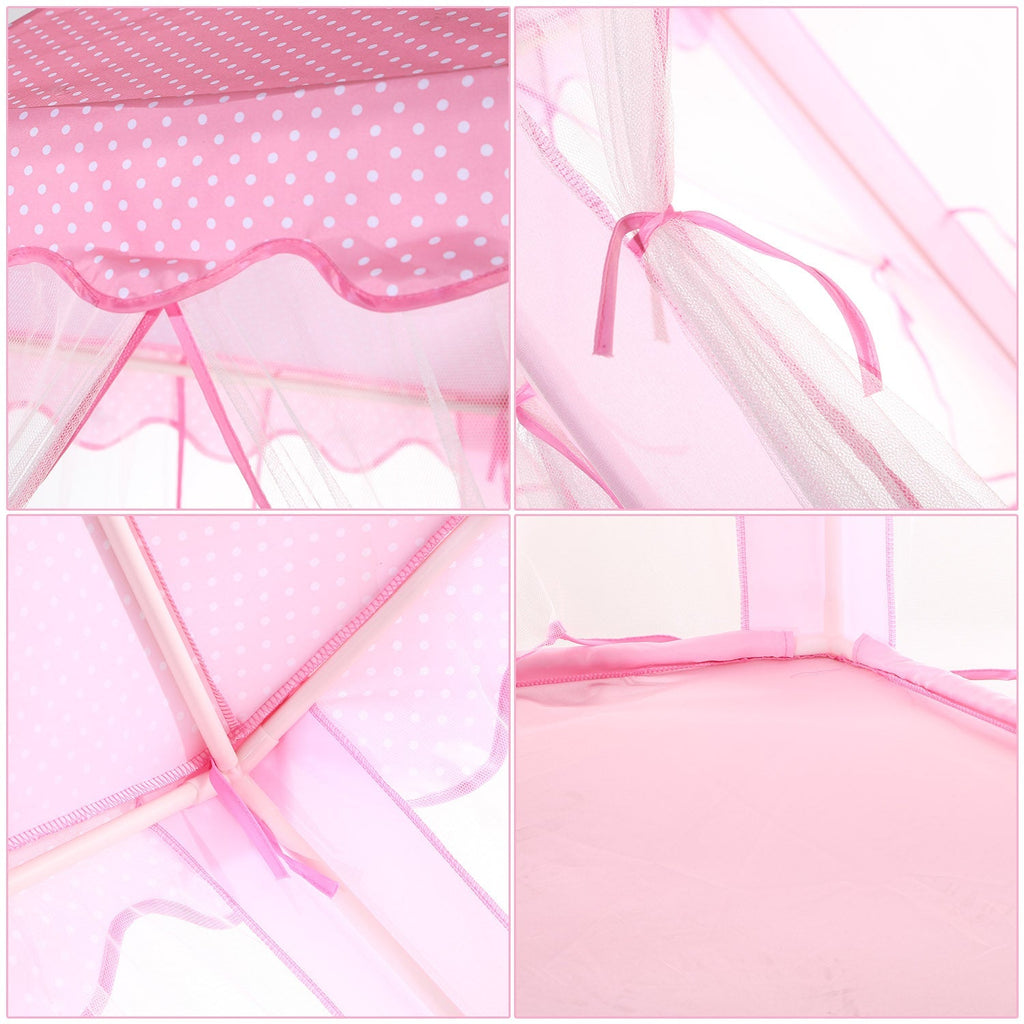 Kids Play Tents Princess for Girls Princess Castle Children Playhouse Indoor Outdoor Use w/ Carry Case