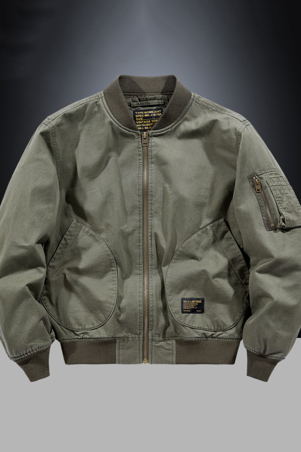 Zip Up Baseball Collar Bomber Jacket