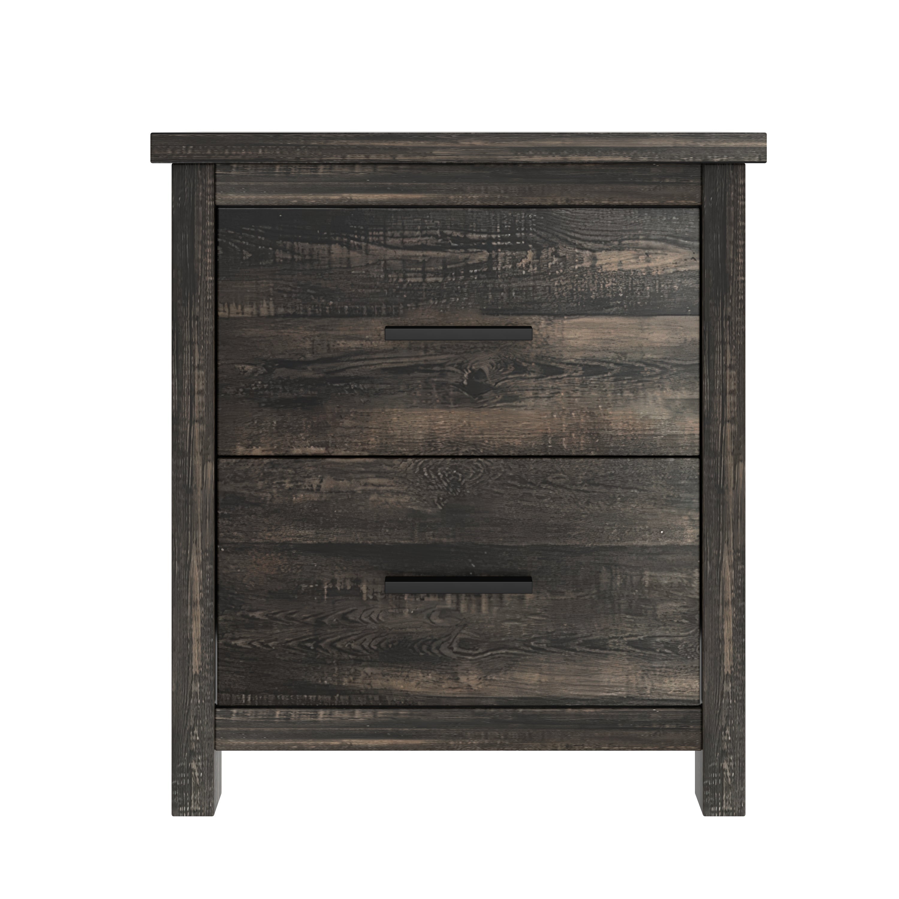 4PCS Bedroom Sets, Wooden Queen Size Bed Frame with Storage Headboard and Charging Station, 2 Nightstands with 2 Drawers, 1 Dresser with 5 Drawers, Antique Gray
