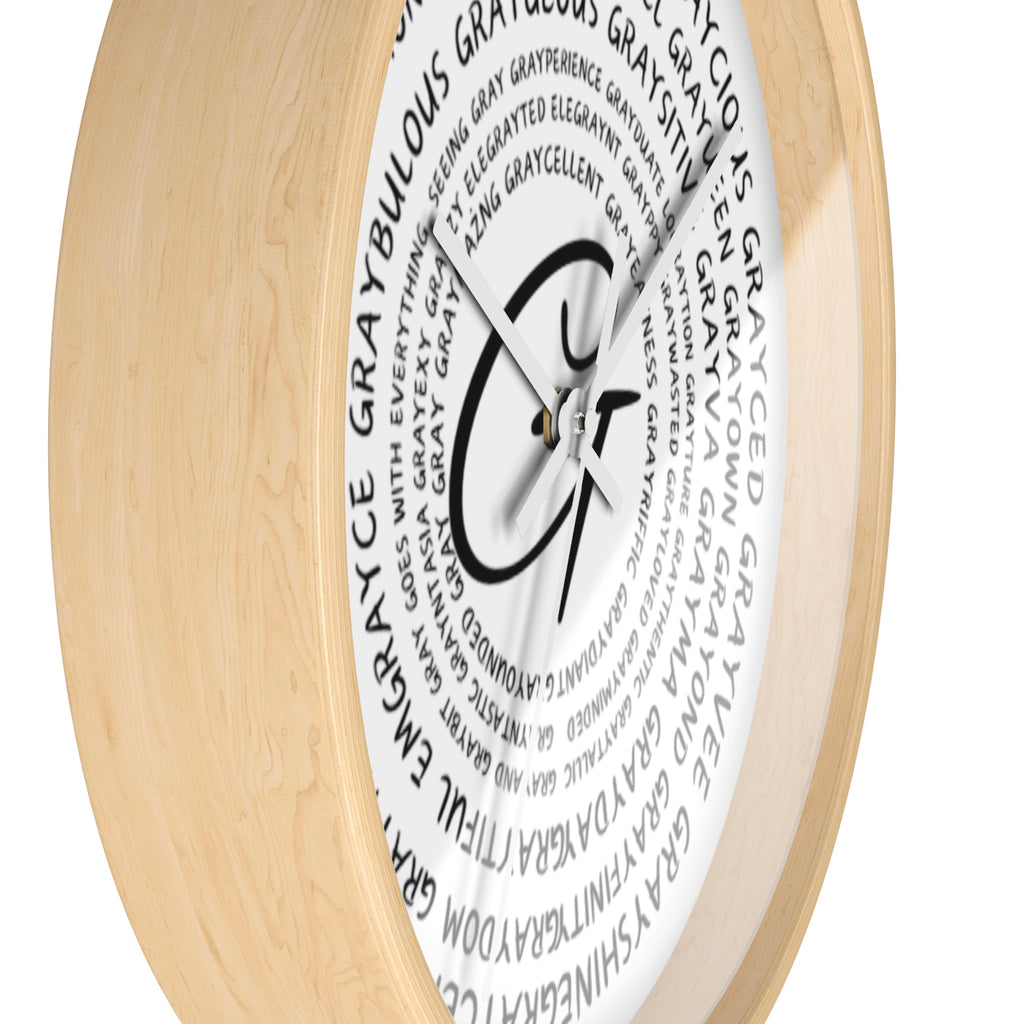 Wooden Clock Embracing Gray Hair Positivity