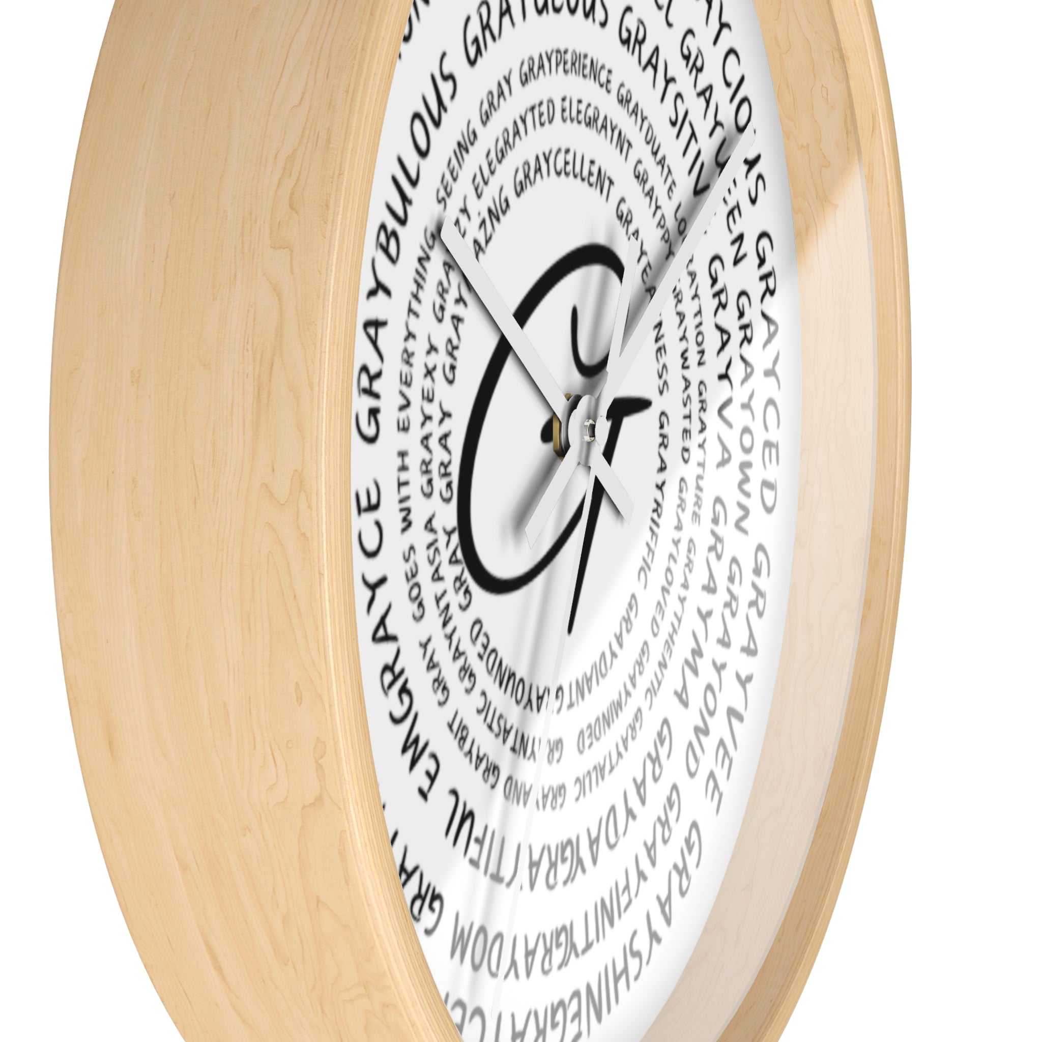 Wooden Clock Embracing Gray Hair Positivity