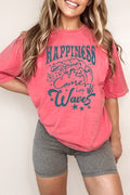 Happiness Comes In Waves Oversized Tee 5089CC