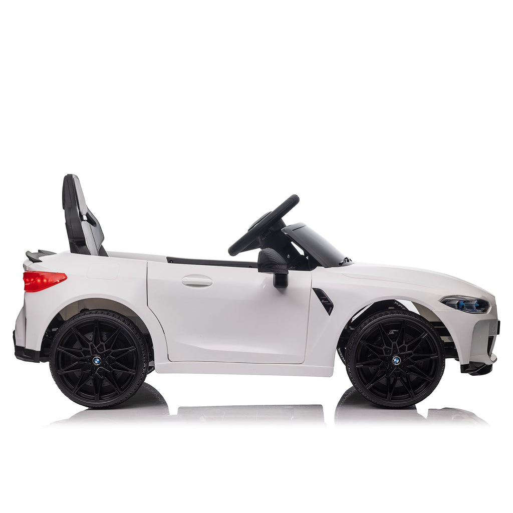 BMW M4 12v Kids ride on toy car 2.4G W/Parents Remote Control,Three speed adjustable,Power display, USB,MP3 ,Bluetooth,LED light,story,A handle with wheels and a pull, easy to carry