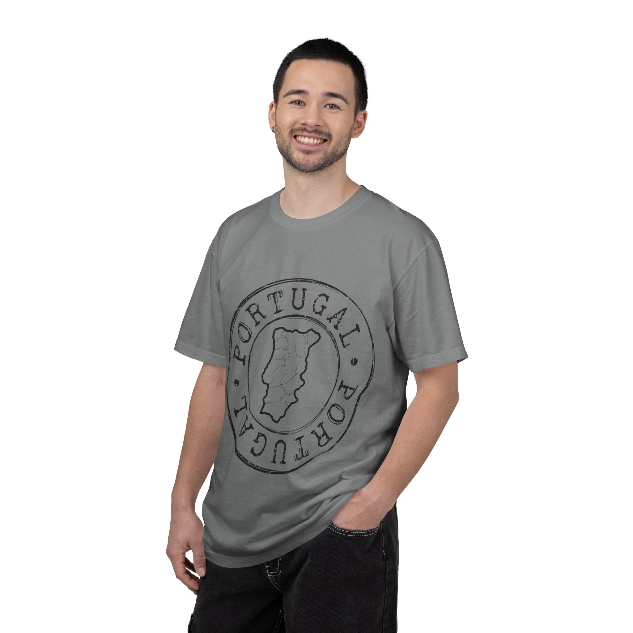 Portugal Map Stamp T-Shirt | Vintage Circular Badge